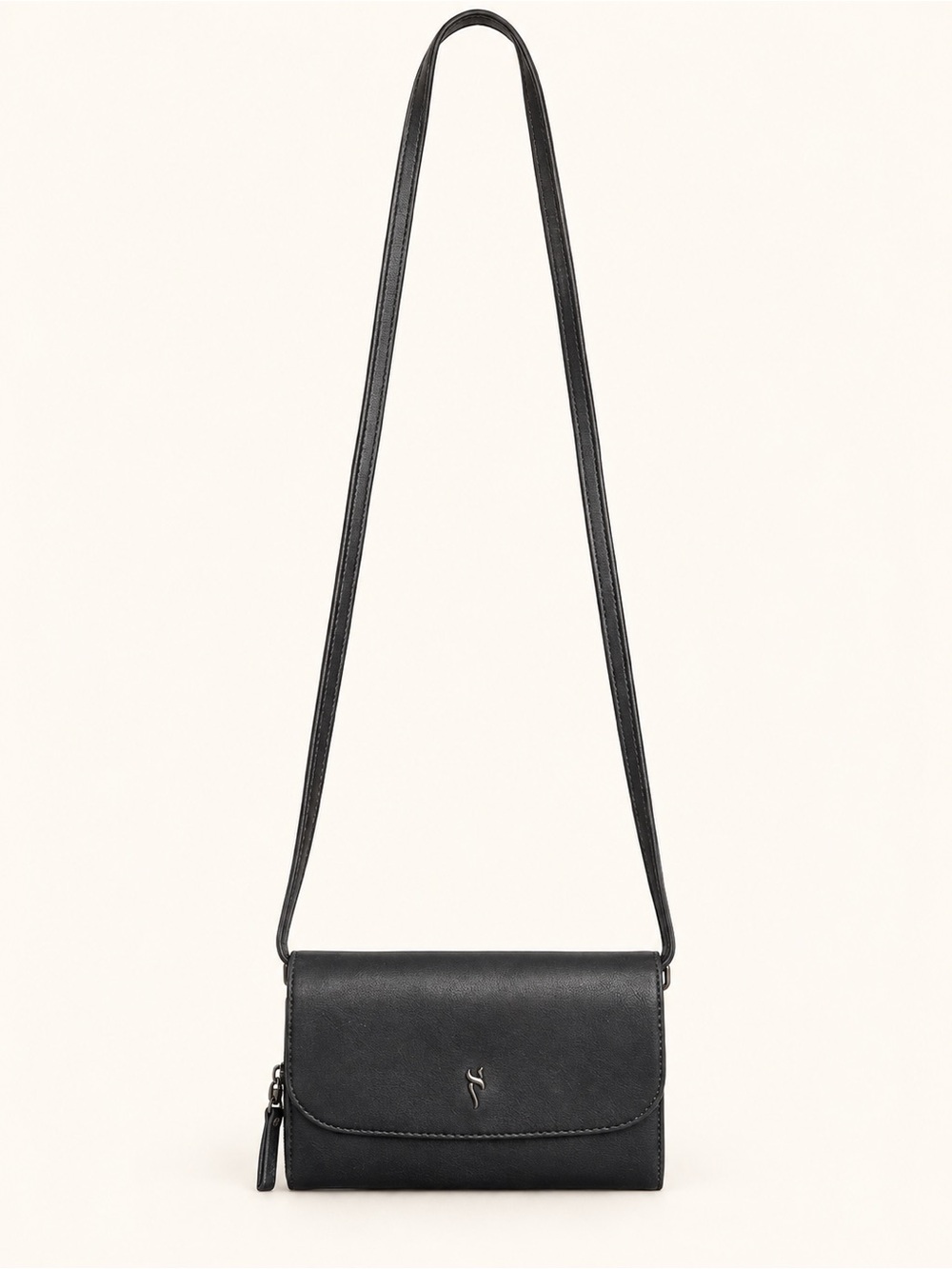 Simply Vera Vera Wang Black Wallet Crossbody Clutch Faux Leather